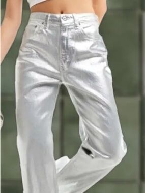 Abercrombie & Fitch High-Rise '90s Relaxed Jeans - Silver